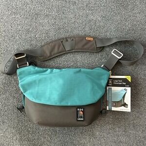Ape Case AC580T Large Tech Messenger Bag Gray Teal DSLR Camera Padded Strap